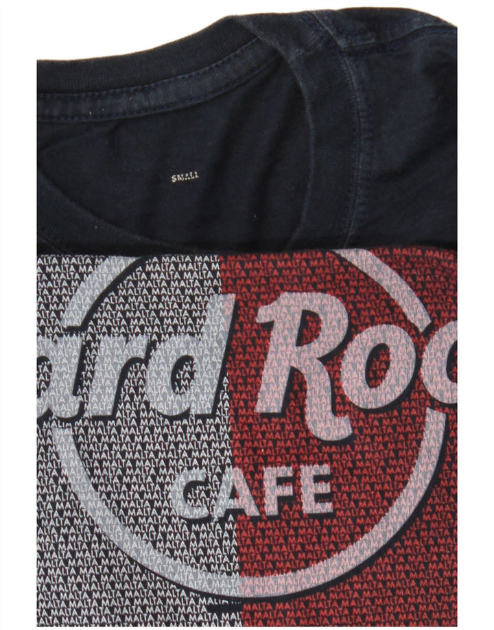Hard Rock Cafe Herren Malta Graphic T-Shirt Top Small Marineblau