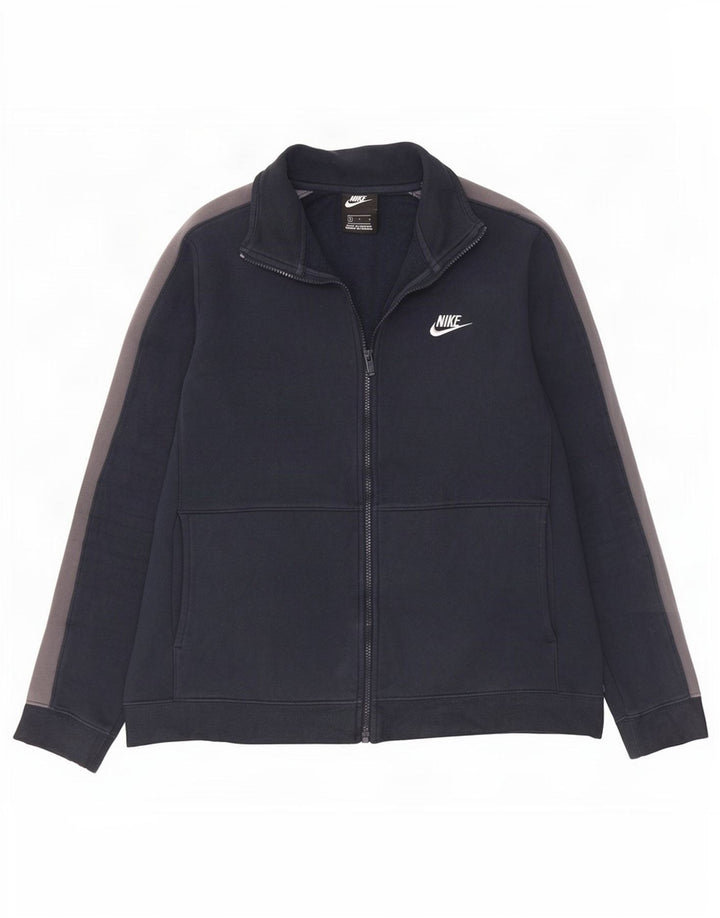Nike Herren-Trainingsanzugoberteil, große marineblaue Colourblock-Baumwolle