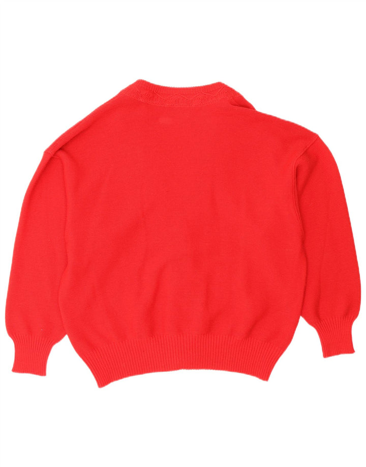 Vintage Damen Cardigan Pullover EU 44 XL Rote Wolle
