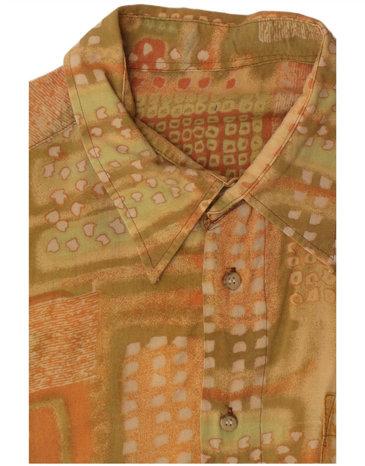 Vintage Herren Kurzarmshirt XL Gelb Geometrisch