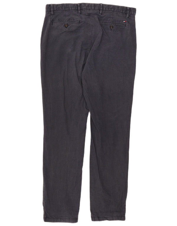 Tommy Hilfiger Herren gerade Chinohose W36 L32 Marineblau gepunktet