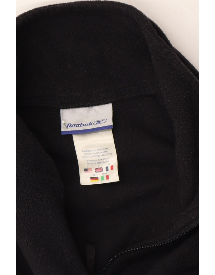 REEBOK Mens Fleece Jacket UK 36 Small Black Polyester Vintage Reebok and Second-Hand Reebok from Messina Hembry 