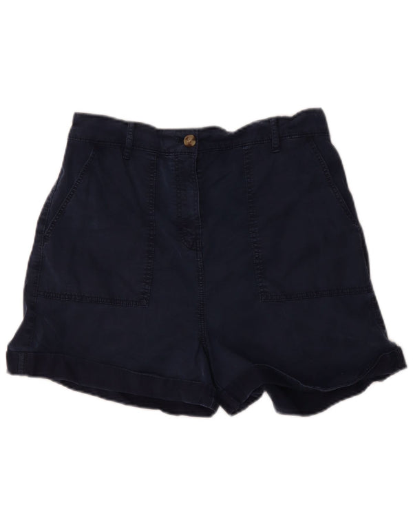 Marks & Spencer Damen-Freizeitshorts mit hoher Taille, UK 12, Mittel W34, Marineblau