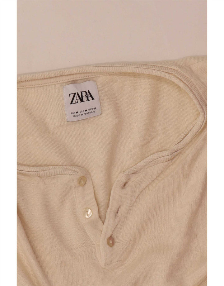 Zara Herren T-Shirt Top Mittelbeige