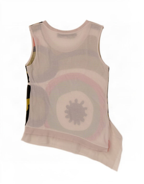 Desigual Damen Asymmetrisches Trägershirt UK 12 Mittelweiß Geometrisch