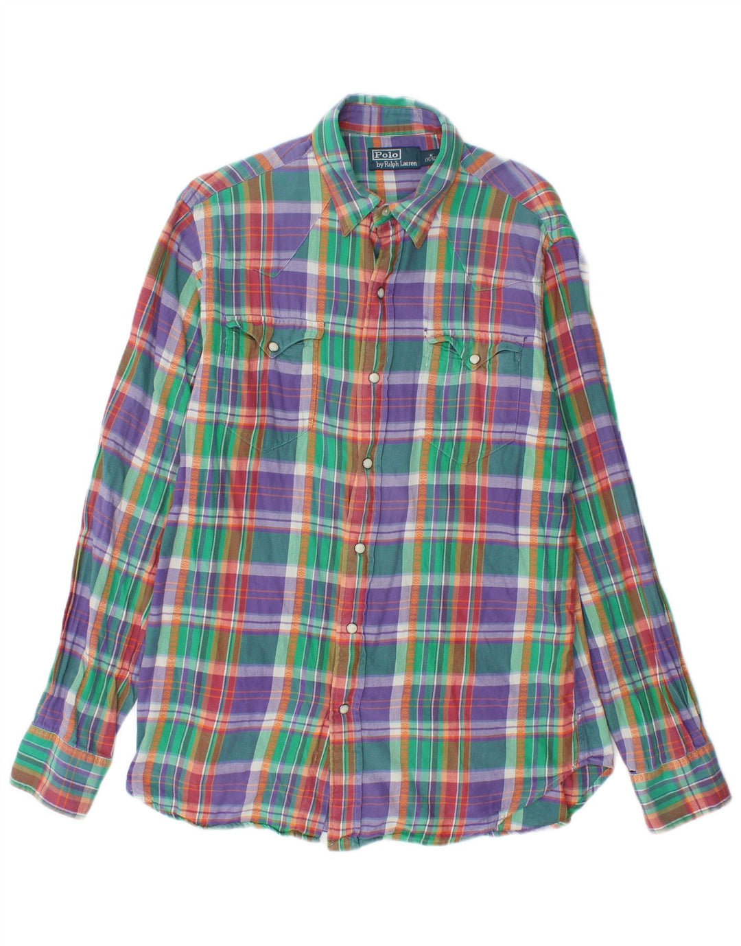 Polo Ralph Lauren Herren-Flanellhemd, mittelgroß, mehrfarbig, kariert, Baumwolle