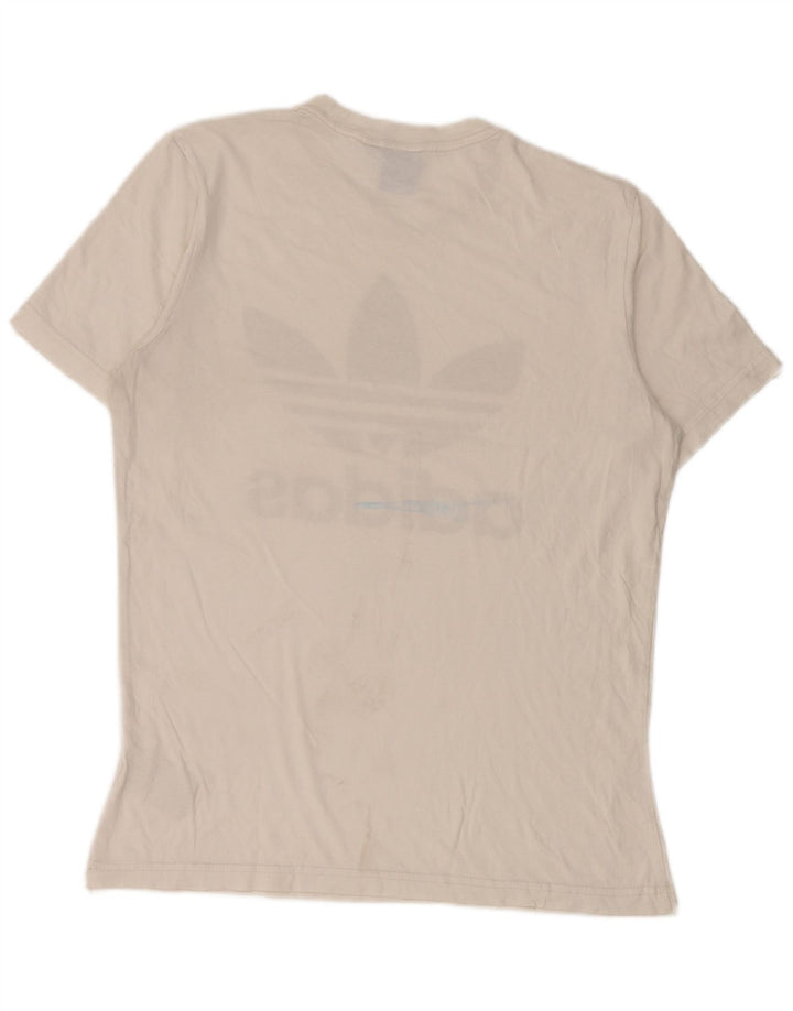 Adidas Herren Grafik-T-Shirt-Oberteil aus mittelweißer Baumwolle