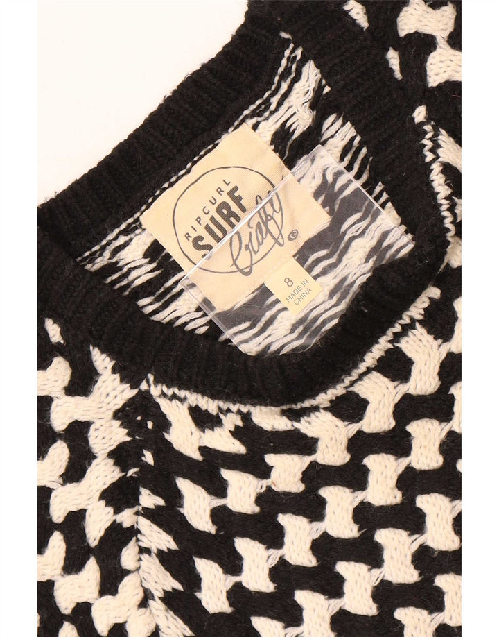 Rip Curl Damen-Pullover mit Rundhalsausschnitt, US 8, mittelschwarz gestreift
