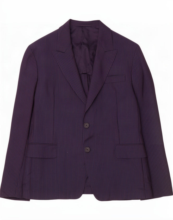 Prada Herren 2-Knopf-Blazerjacke IT 52 XL Marineblauer Nadelstreifen-Mohair