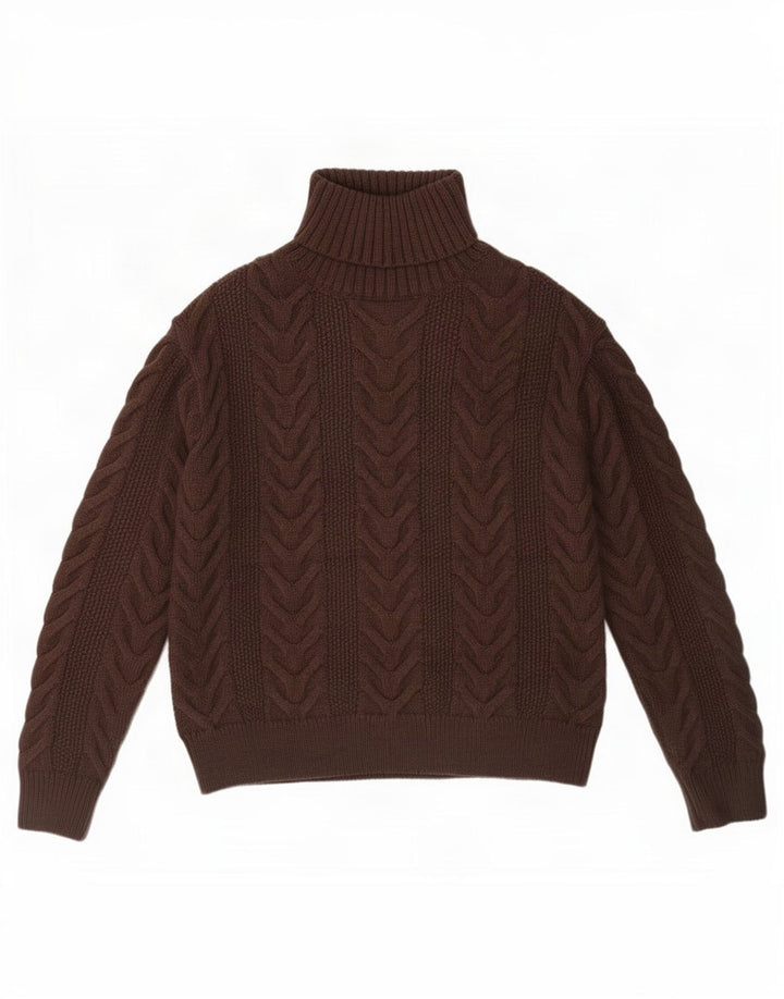 Marks & Spencer Rollkragenpullover für Damen, Gr. 10, Small, Braun, Acryl