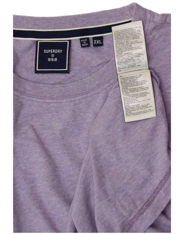 SUPERDRY Herren T-Shirt Top 2XL Lila Baumwolle