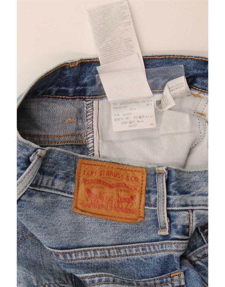 Levi's Damen Crop Wide Leg Jeans W24 L24 Blaue Baumwolle