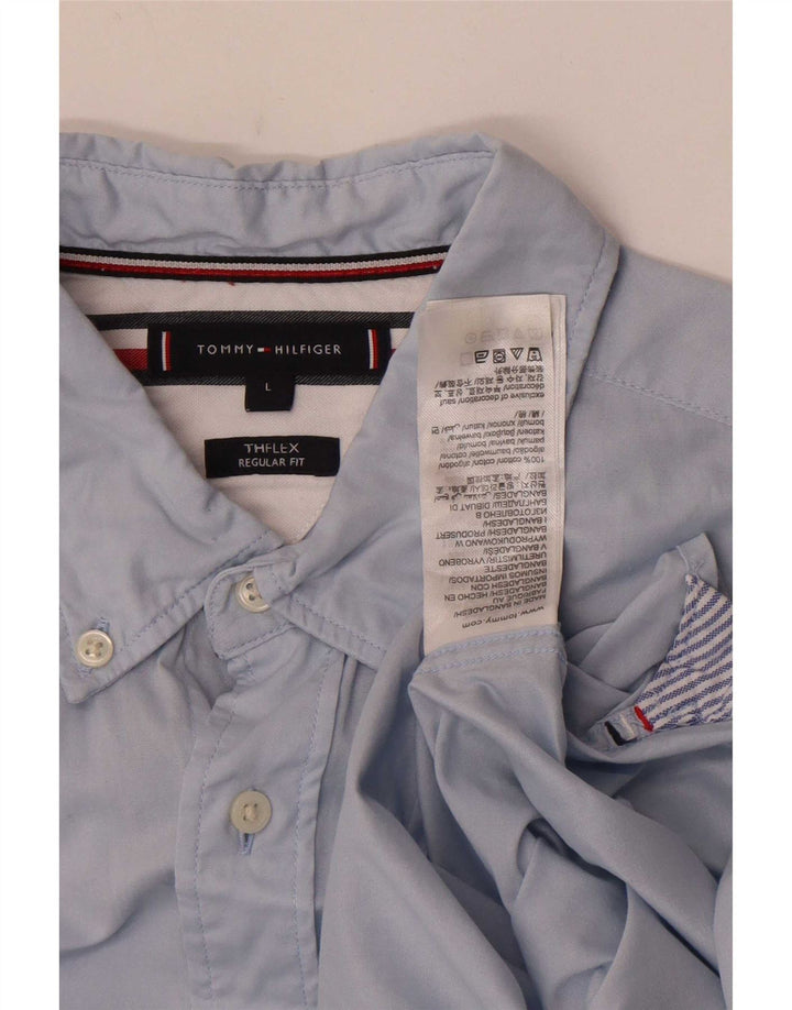 Tommy Hilfiger Herren-Hemd mit normaler Passform, große blaue Baumwolle