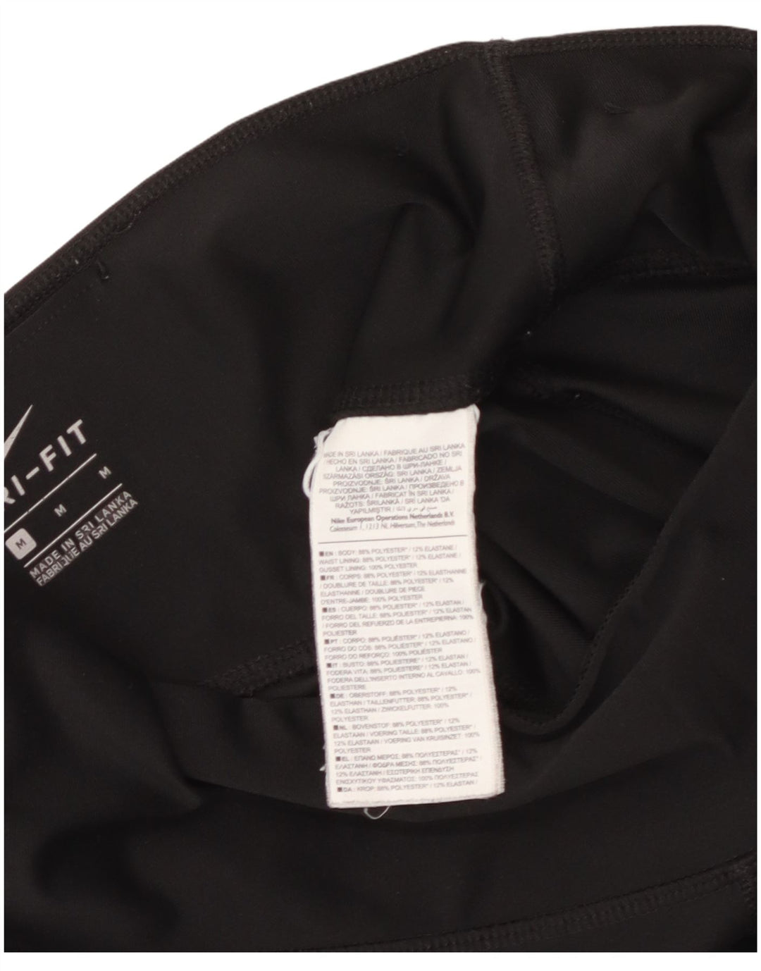 NIKE Damen Dri Fit Leggings UK 14 Medium Schwarz Polyester