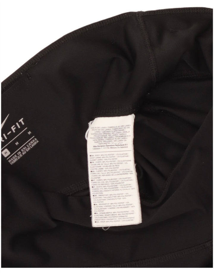 NIKE Damen Dri Fit Leggings UK 14 Medium Schwarz Polyester