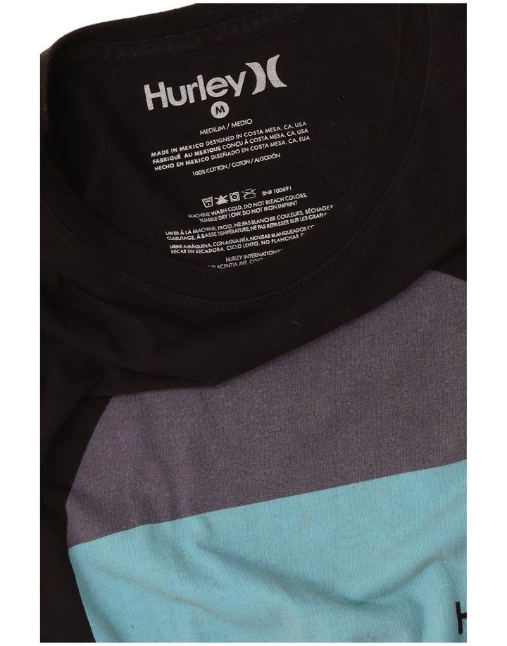 Hurley Herren Grafik-T-Shirt-Oberteil aus mittelschwarzer Baumwolle