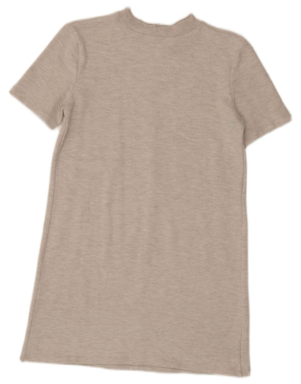 Kurzärmliges Pulloverkleid für Damen von Zara, Gr. 10, Größe S, Beige