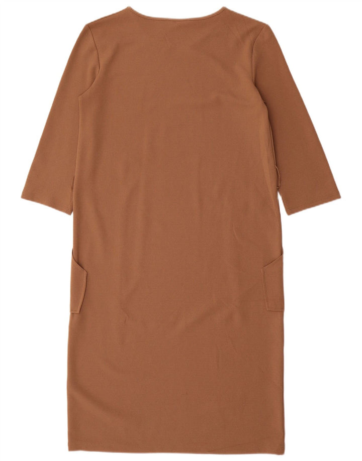 Zara Damen Etuikleid mit 3/4-Ärmeln, Gr. 10, Braun