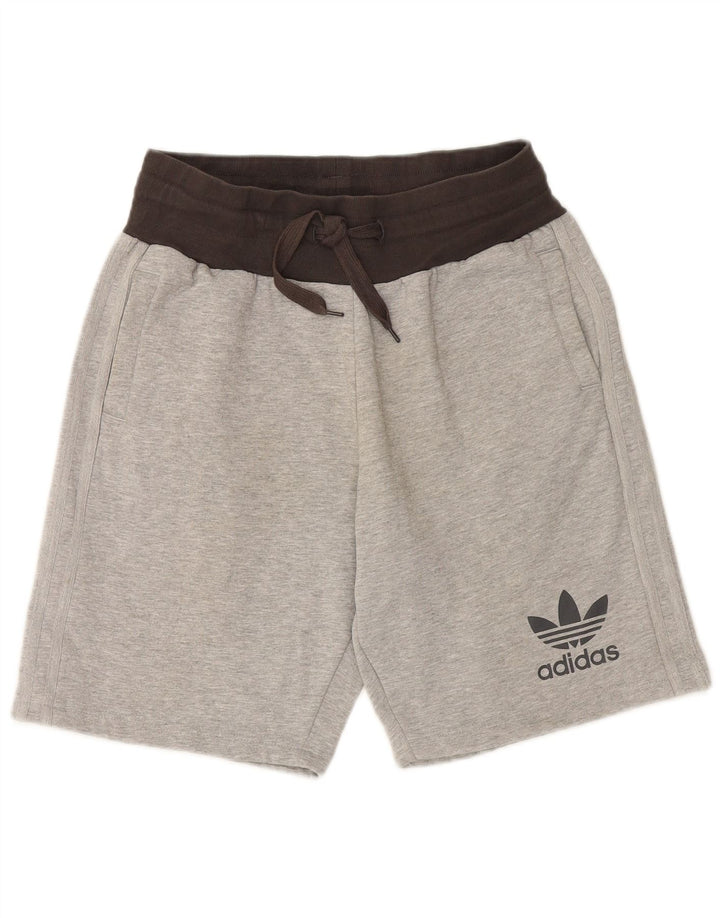 ADIDAS Herren-Sportshorts aus mittelgrauer Colourblock-Baumwolle