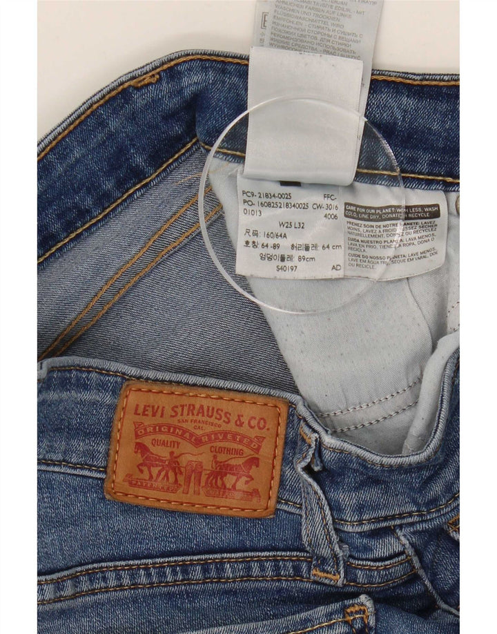 Levi's Damen 714 Straight Jeans W25 L32 Blaue Baumwolle