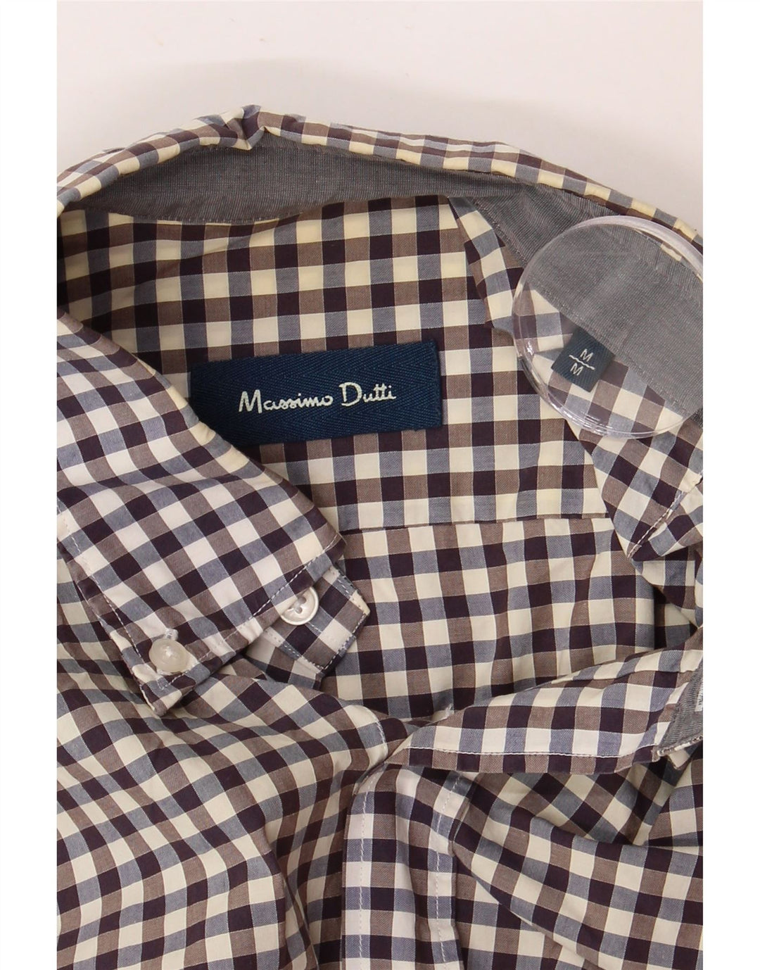 Massimo Dutti Herrenhemd Mittelbraun Gingham