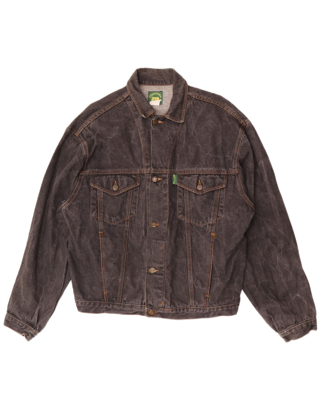 Vintage Herren Jeansjacke UK 40 Große schwarze Baumwolle