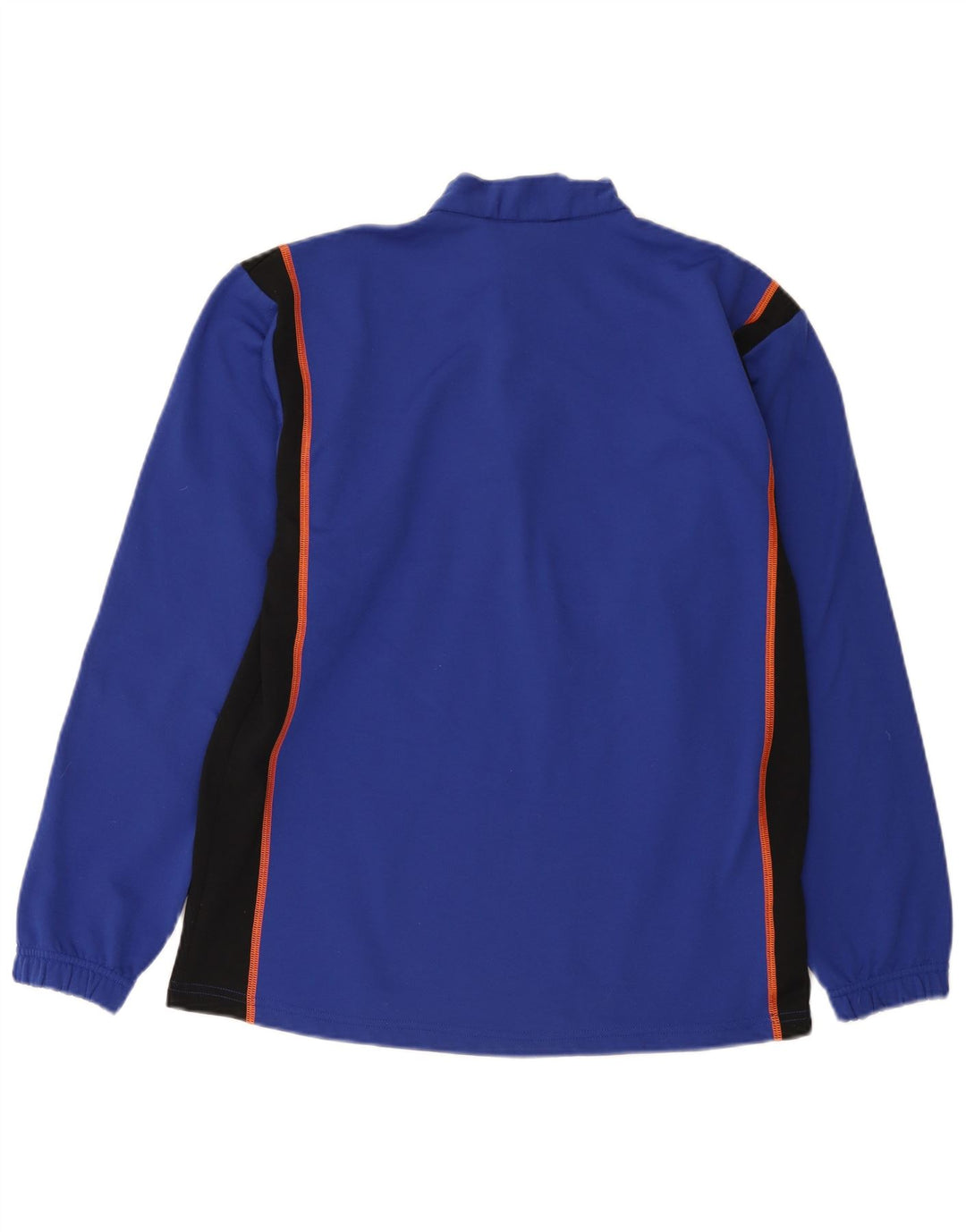 Asics Herren-Sweatshirt mit Reißverschluss am Hals, Mittelblaues Farbblock-Polyester