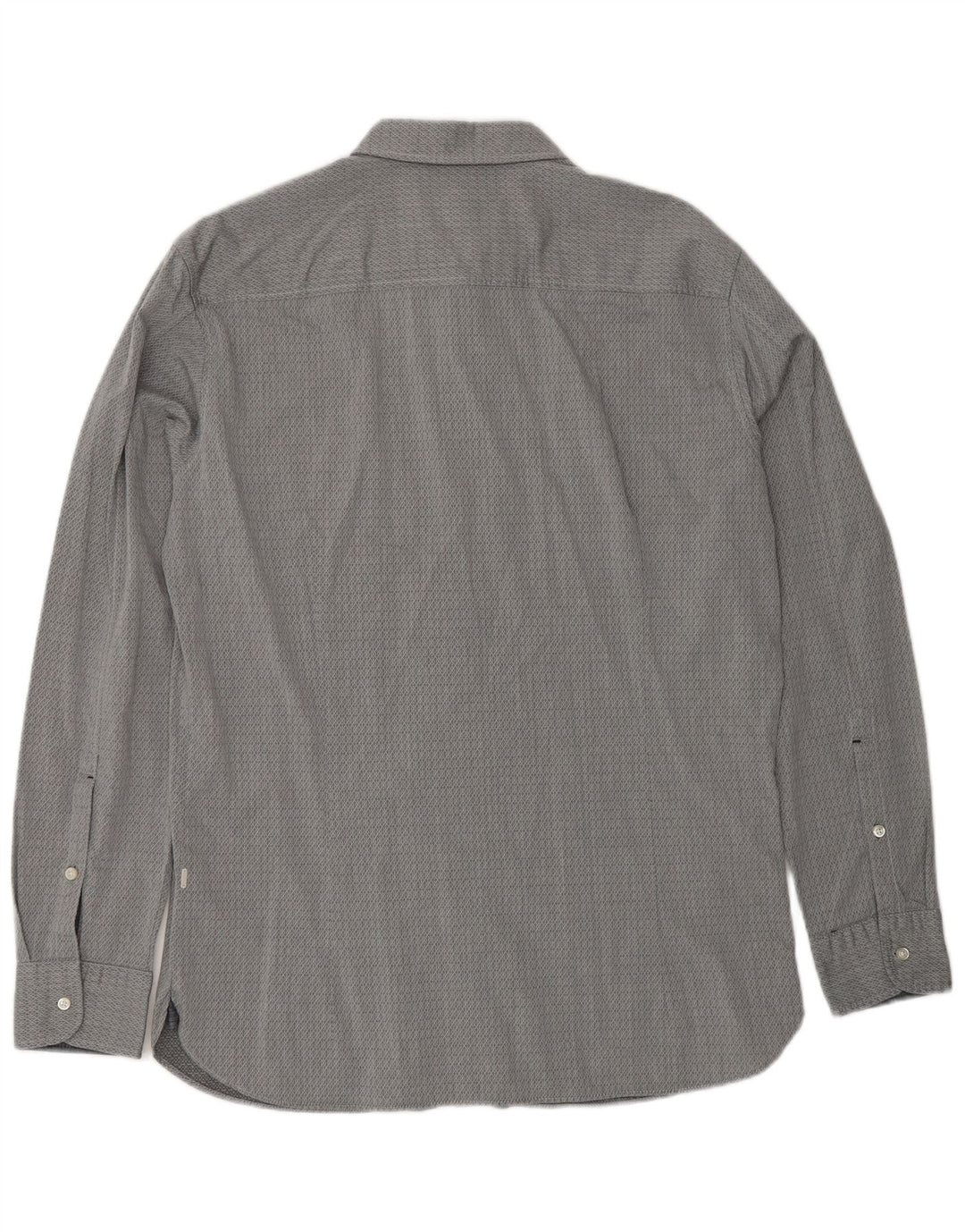 HUGO BOSS Herren Slim-Fit-Hemd, große graue geometrische Baumwolle