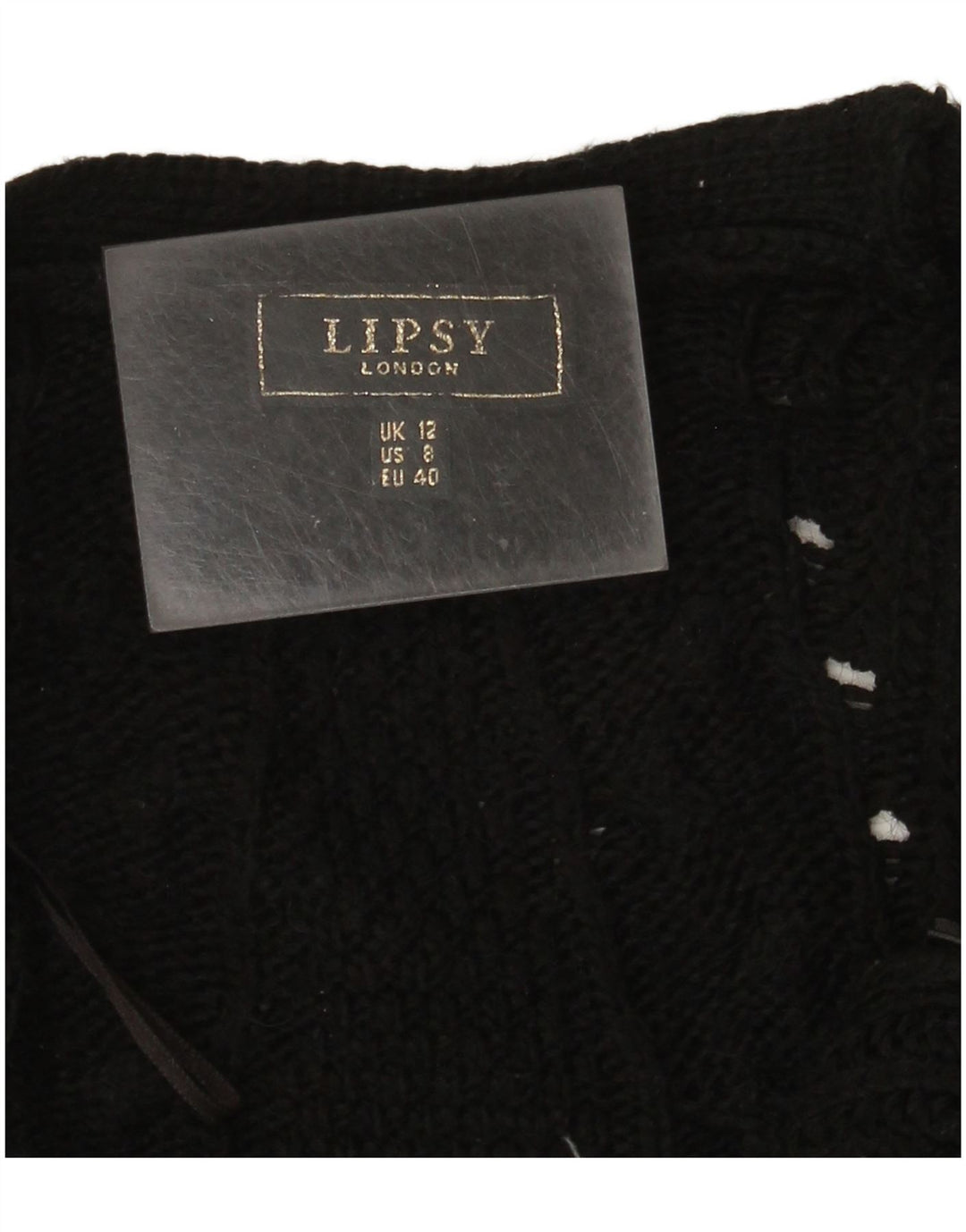 Lipsy Damen Longline Open Cardigan Pullover UK 12 Medium Schwarz