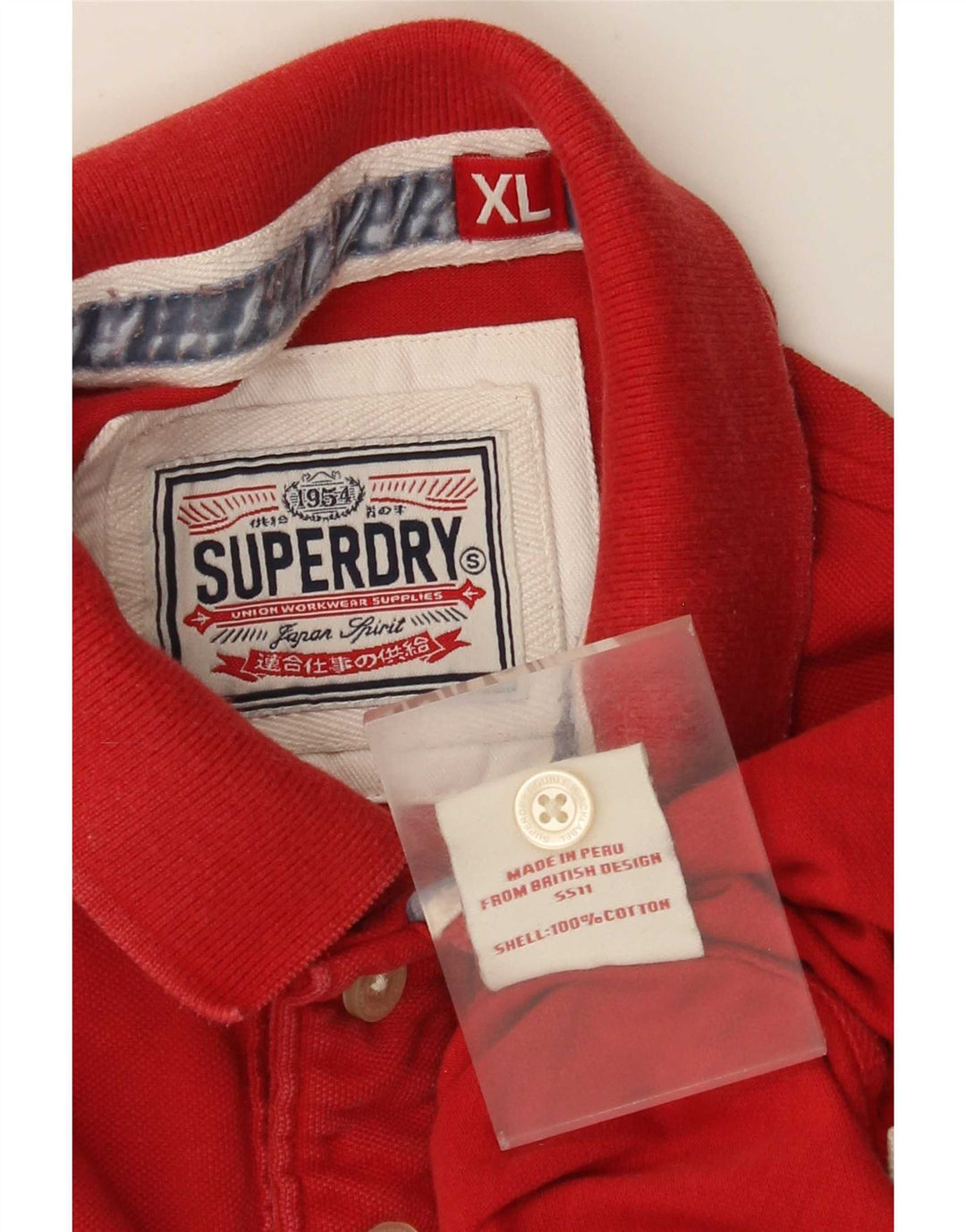 Superdry Herren-Poloshirt mit Grafik XL, rote Baumwolle