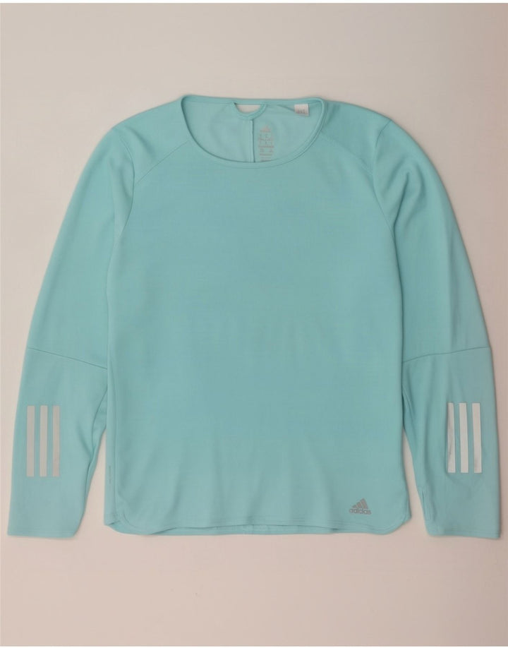 Adidas Damen Climacool Top Langarm UK 12/14 Mittelblaues Polyester