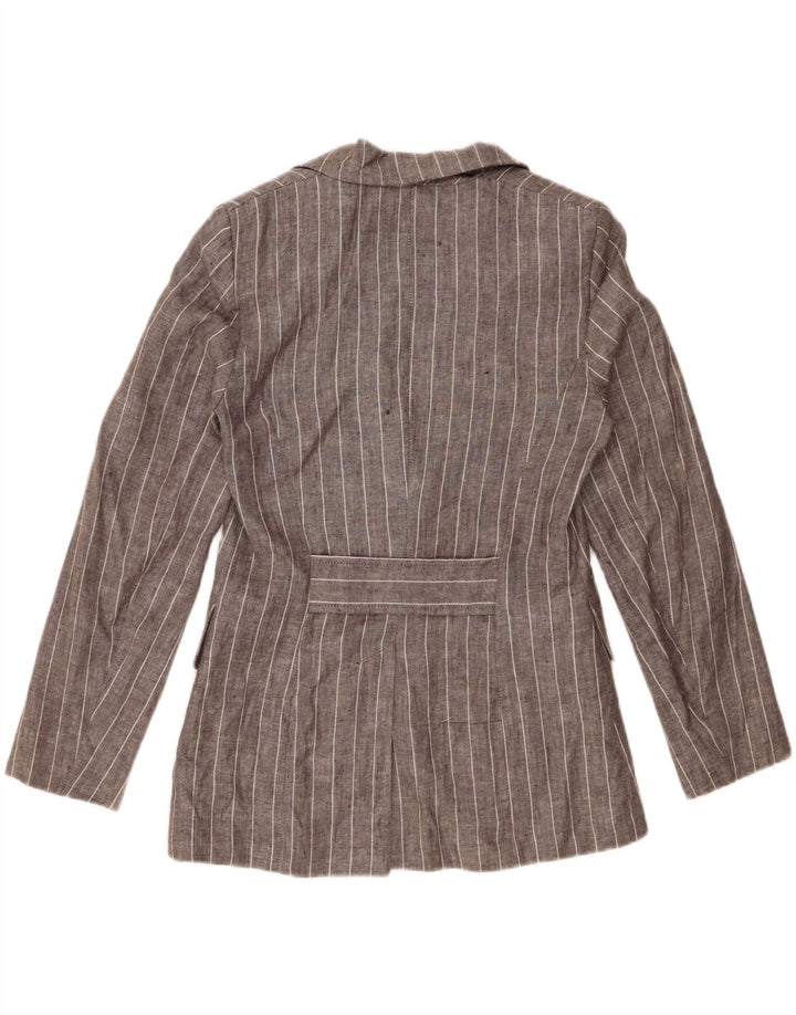 KOOKAI Womens 1 Button Blazer Jacket EU 38 Medium Grey Pinstripe