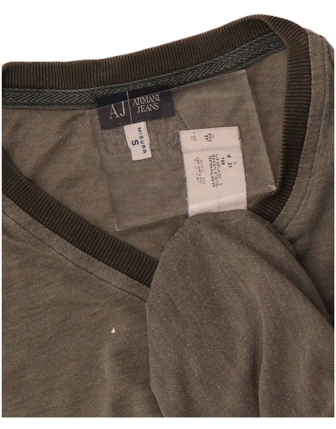ARMANI JEANS Herren-Grafik-Oberteil, langärmelig, klein, graue Baumwolle