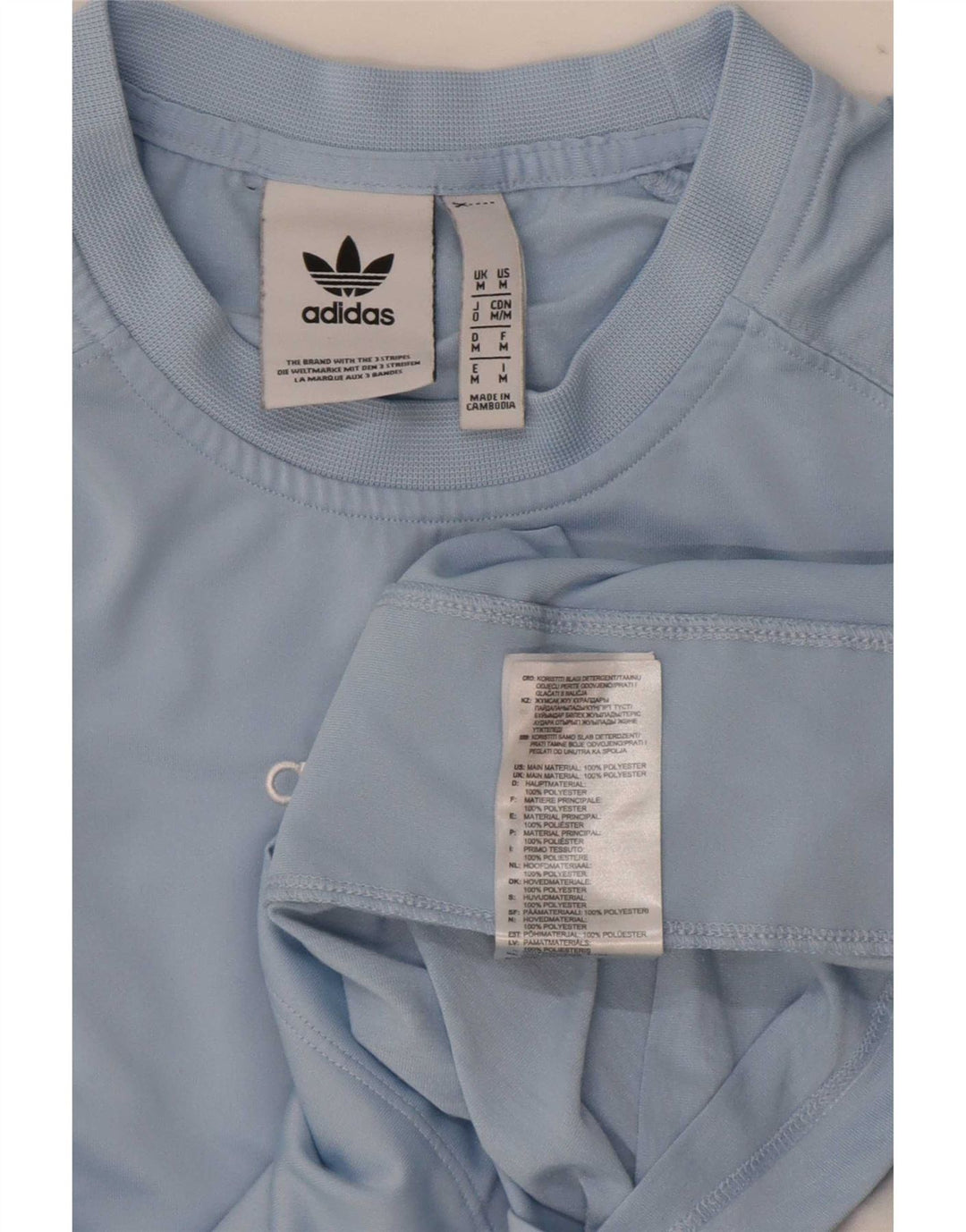 Adidas Herren Grafik-T-Shirt-Oberteil Mittelblaues Colourblock-Polyester
