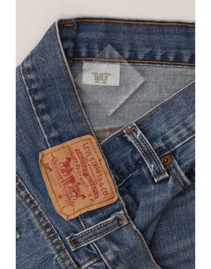 Levi's Damen 501 Graphic Denim Shorts W30 Mittelblaue geblümte Baumwolle