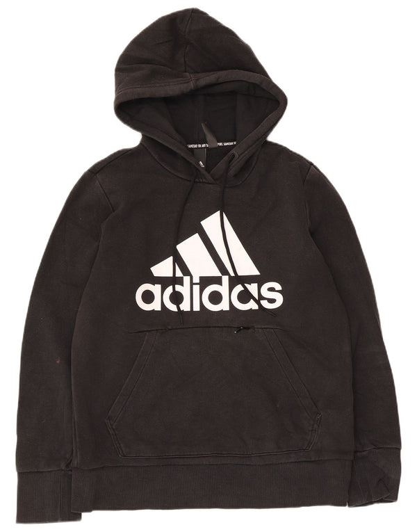Adidas Damen Graphic Hoodie Pullover UK 12/14 Medium Schwarz