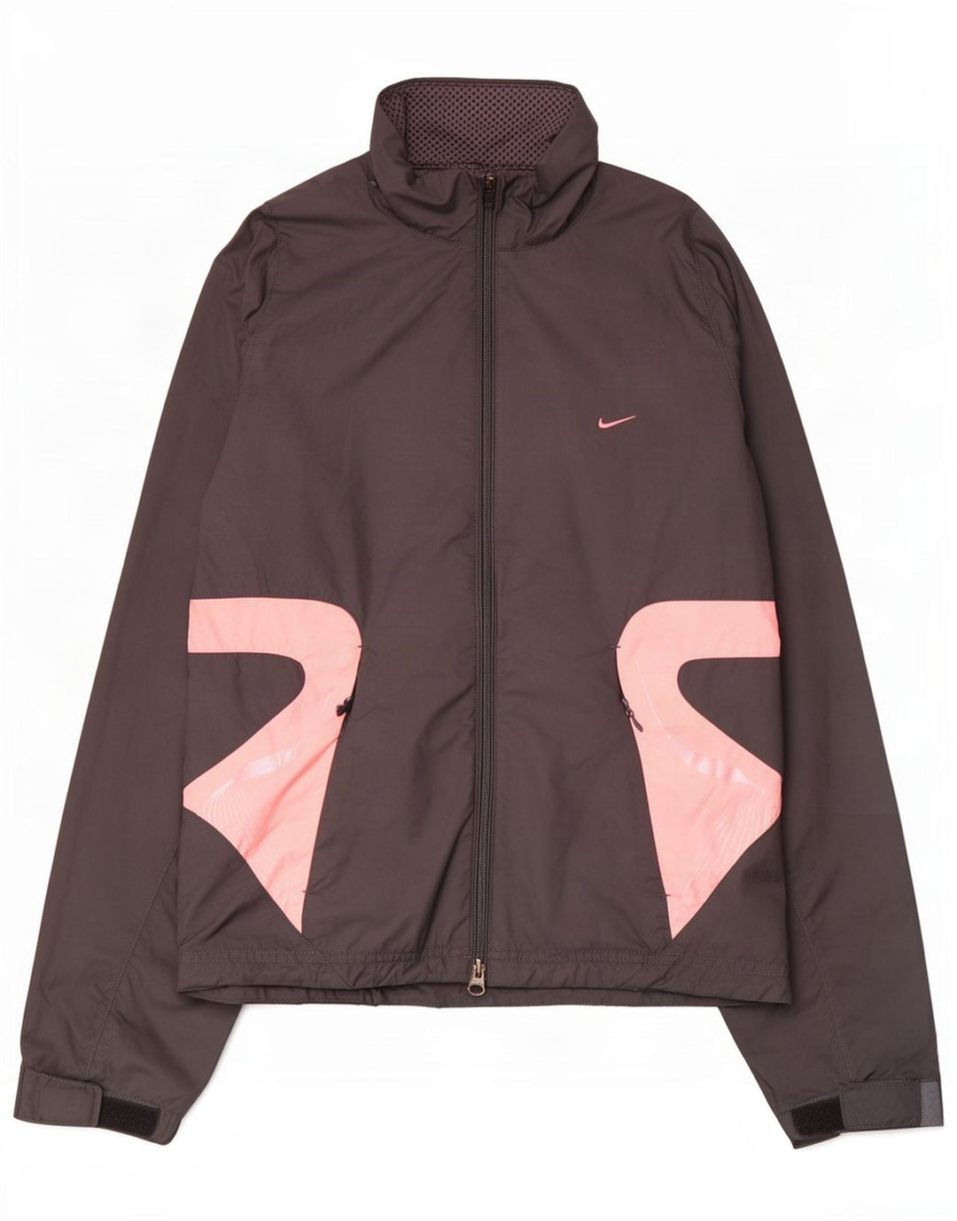 Nike Damen Climalite Regenjacke UK 8/10 Small Graues Colourblock-Polyester