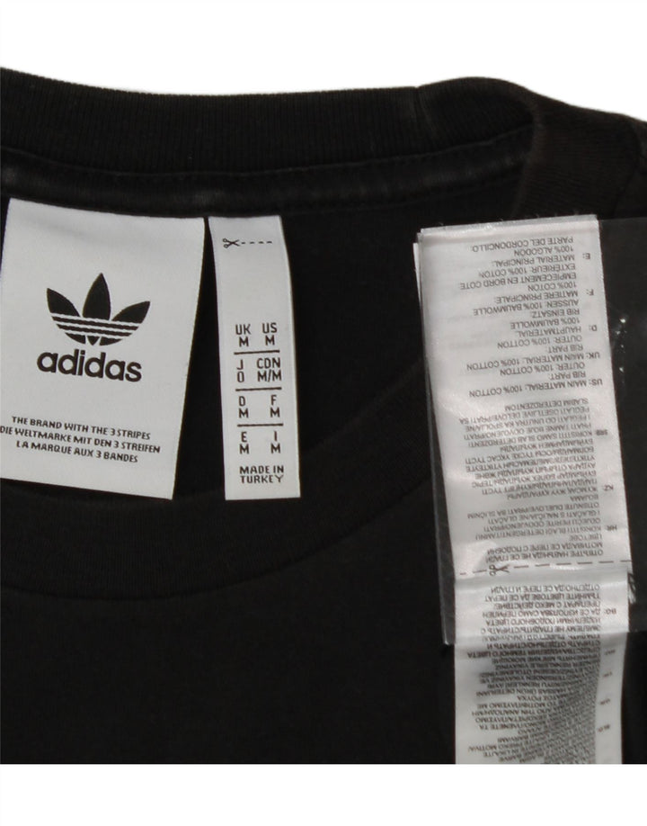 ADIDAS Mens T-Shirt Top Medium Black Cotton Vintage Adidas and Second-Hand Adidas from Messina Hembry 