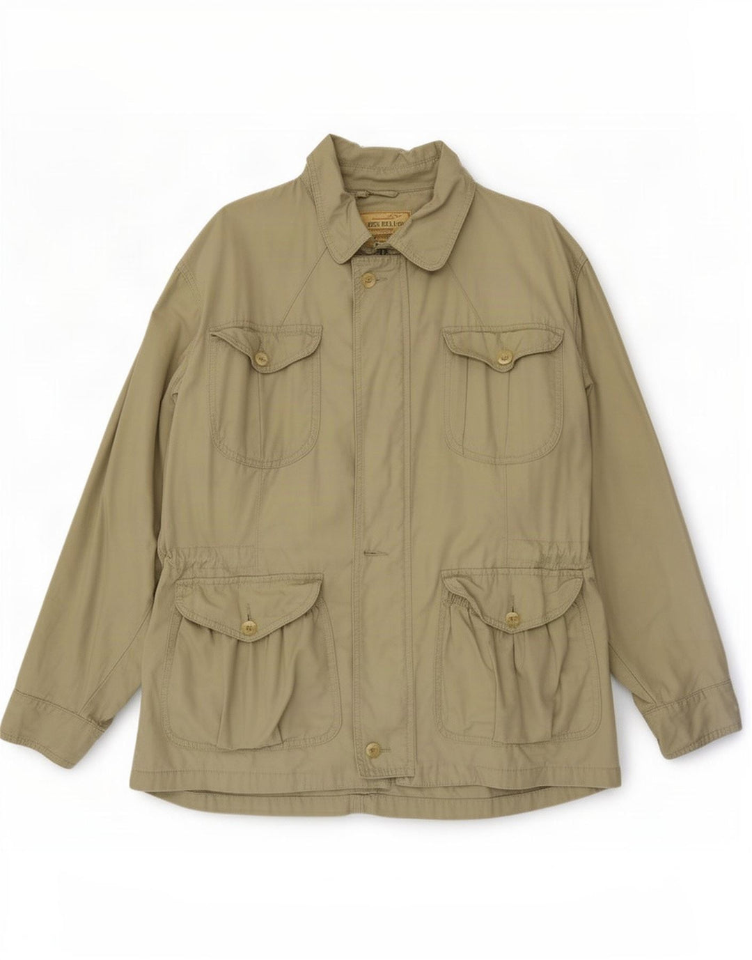 James Dillon Herren-Utility-Jacke UK 38 Mittelbeige Baumwolle