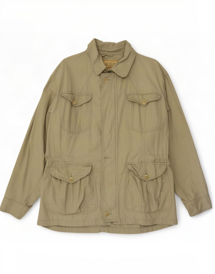 James Dillon Herren-Utility-Jacke UK 38 Mittelbeige Baumwolle
