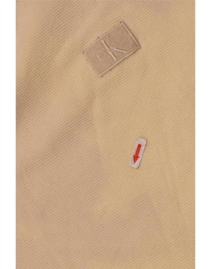 Calvin Klein Herren Top Langarm XL Beige Baumwolle