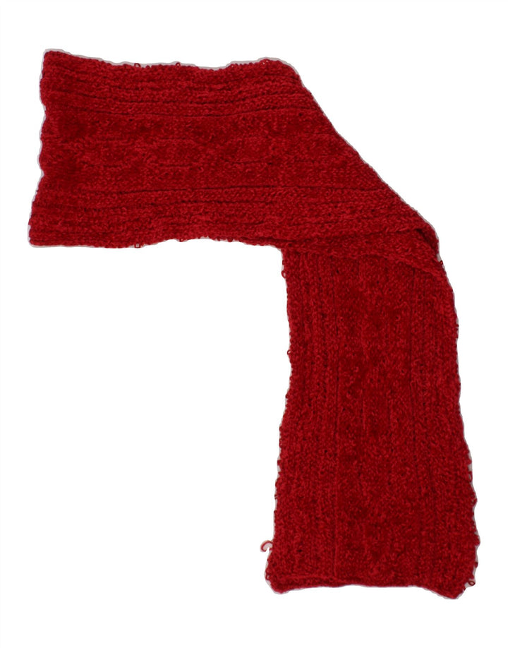 DENTS Womens Knit Rectangle Scarf One Size Red Rayon Vintage Dents and Second-Hand Dents from Messina Hembry 