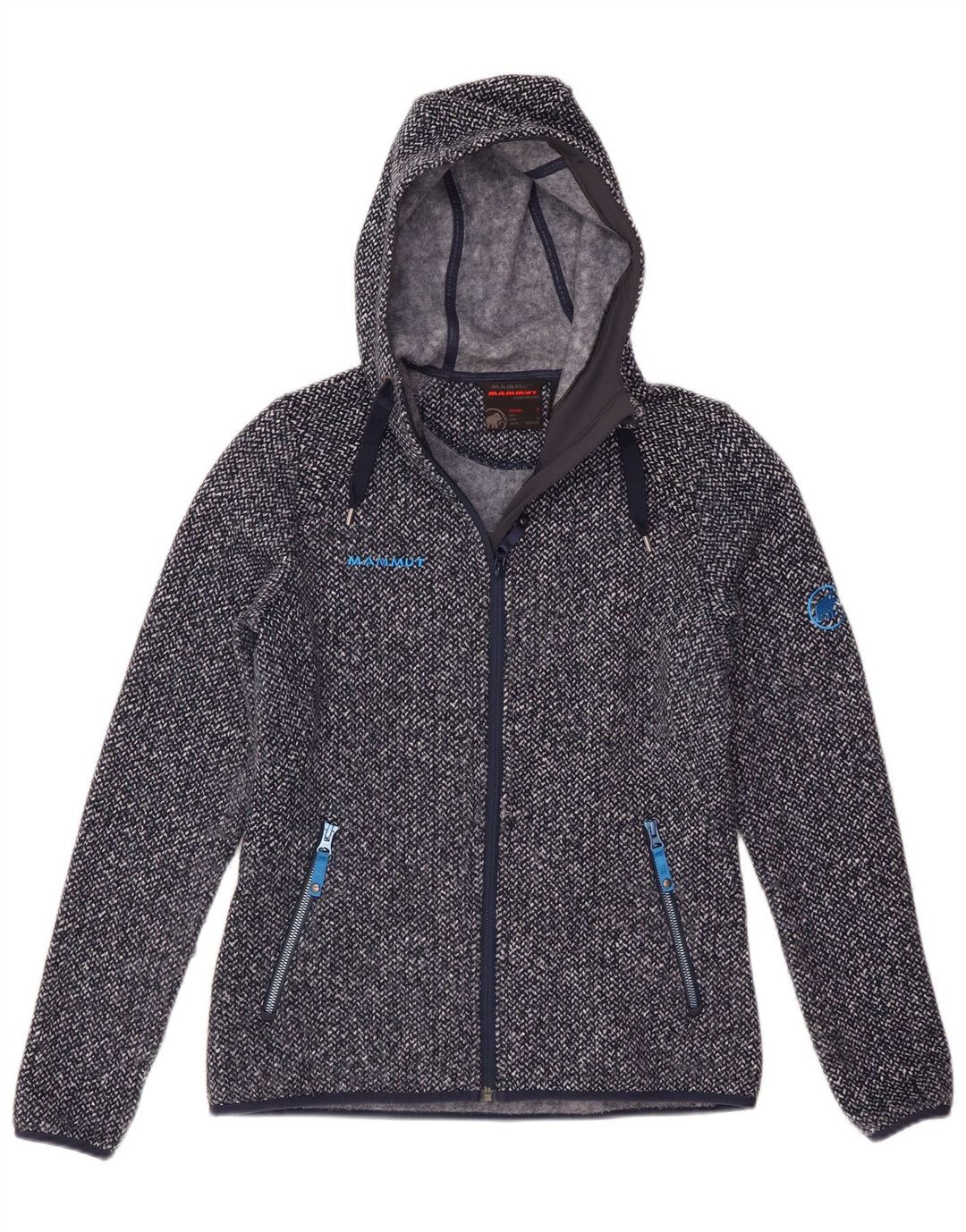 Mammut Damen-Kapuzenpullover mit Reißverschluss, klein, blau geflecktes Polyester