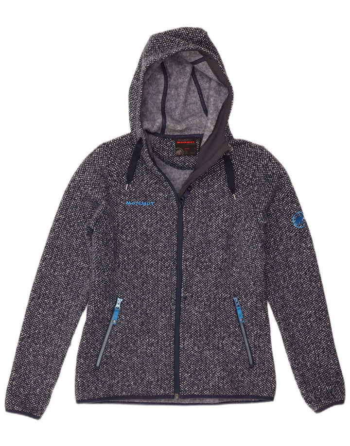 Mammut Damen-Kapuzenpullover mit Reißverschluss, klein, blau geflecktes Polyester