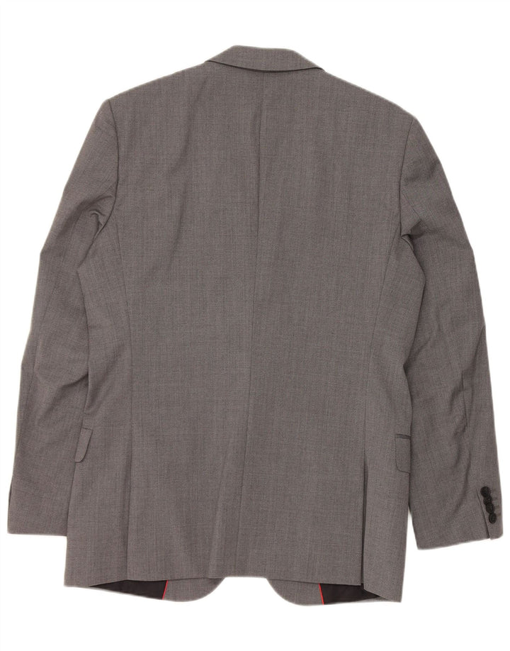 Hugo Boss Herren-Blazer mit 2 Knöpfen, EU 48, mittelgraue Schurwolle