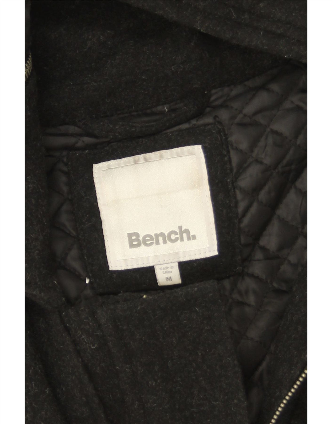 Bench Damen-Mantel mit Kapuze, UK 14, mittelschwarze Wolle