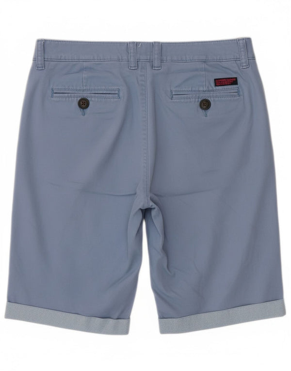 Superdry Herren Chinoshorts XS W30 Blaue Baumwolle