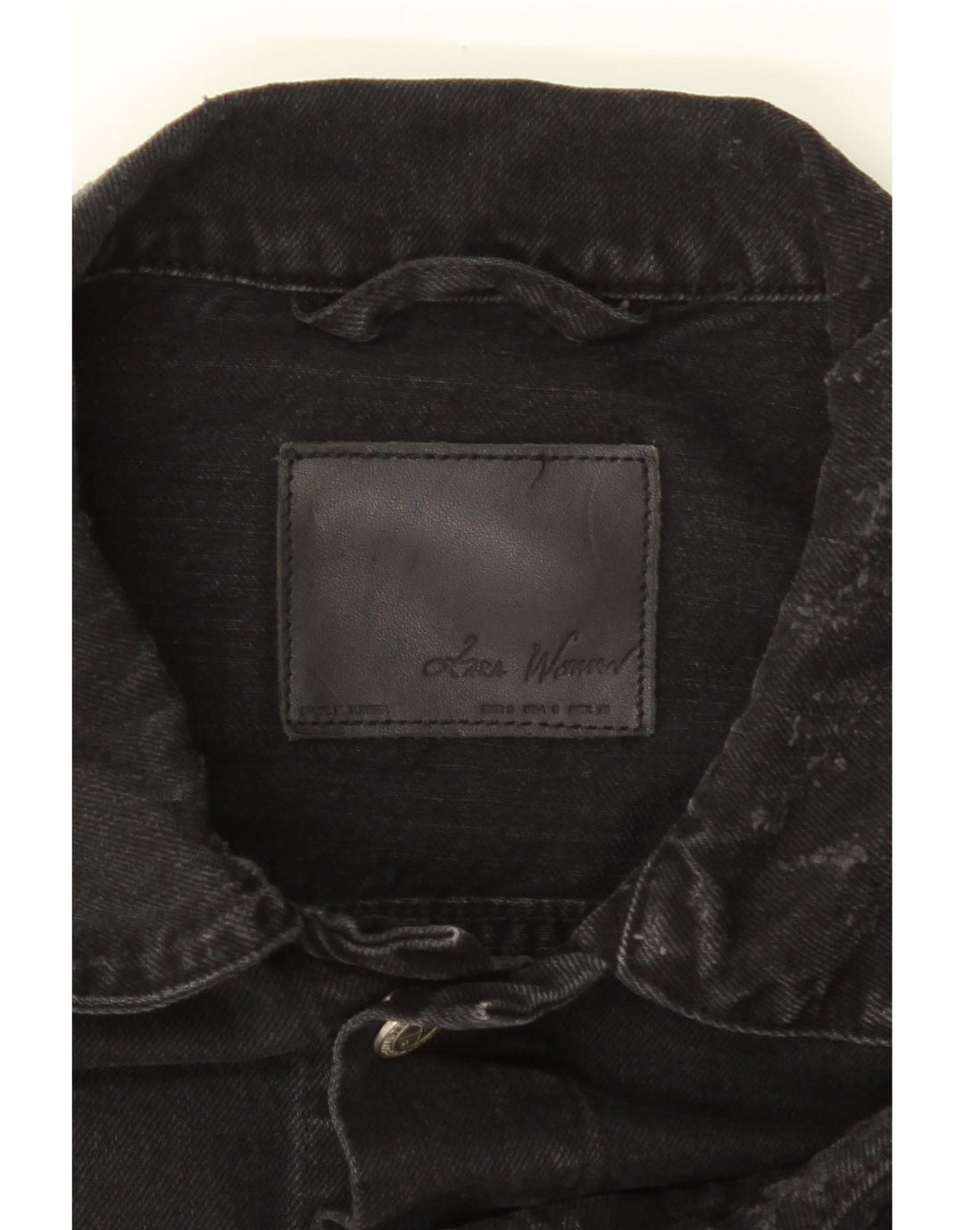 ZARA Herren Distressed Jeansjacke UK 36 Small Schwarze Baumwolle