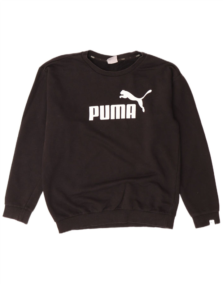 PUMA Damen Übergroßer Grafik-Sweatshirt-Pullover UK 10 Small Schwarz