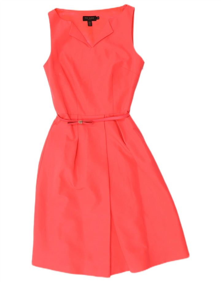 TED BAKER Womens Sleeveless A-Line Dress Size 0 XS Pink Polyester